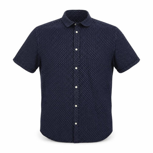 Jack & Jones Men's Blue Polka Dot Short Sleeve Shirt L