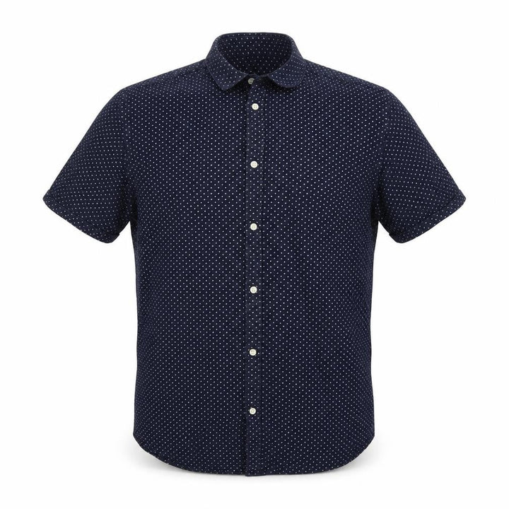 Jack & Jones Men's Blue Polka Dot Short Sleeve Shirt L