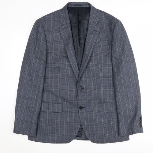 Jaeger Men's Grey Check Blazer 40S Classic Business
