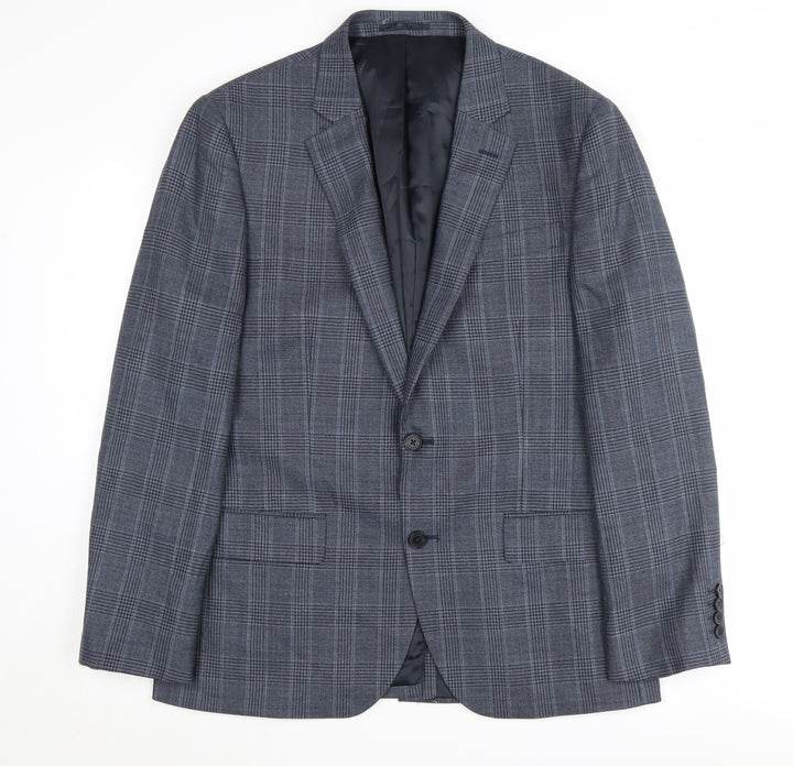 Jaeger Men's Grey Check Blazer 40S Classic Business