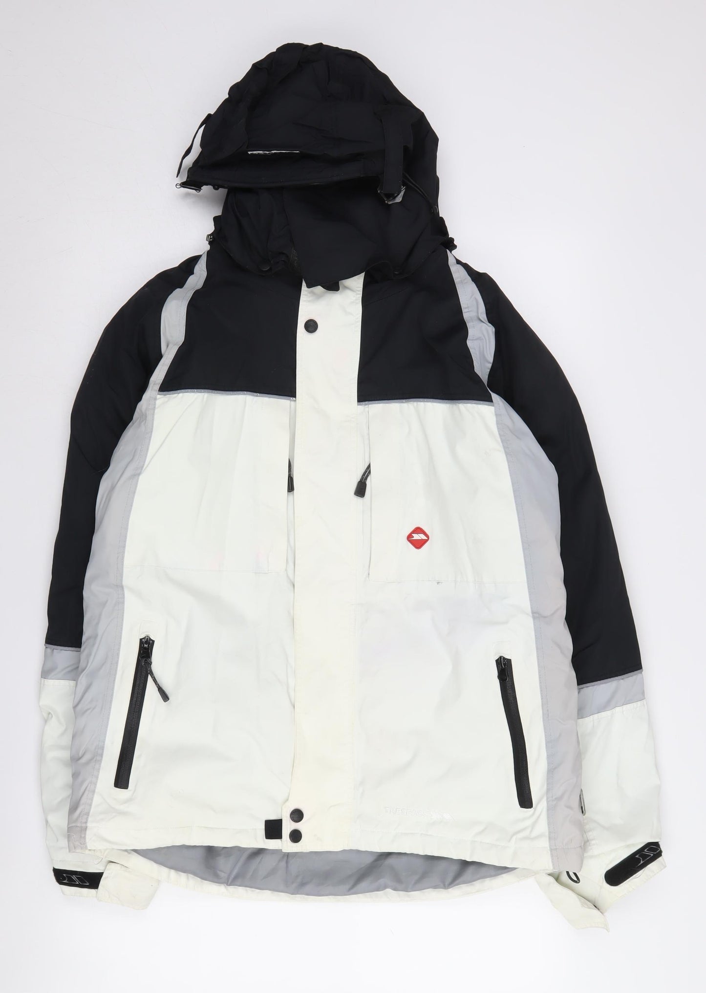 Trespass Men's Black White Ski Jacket M Hooded Waterproof