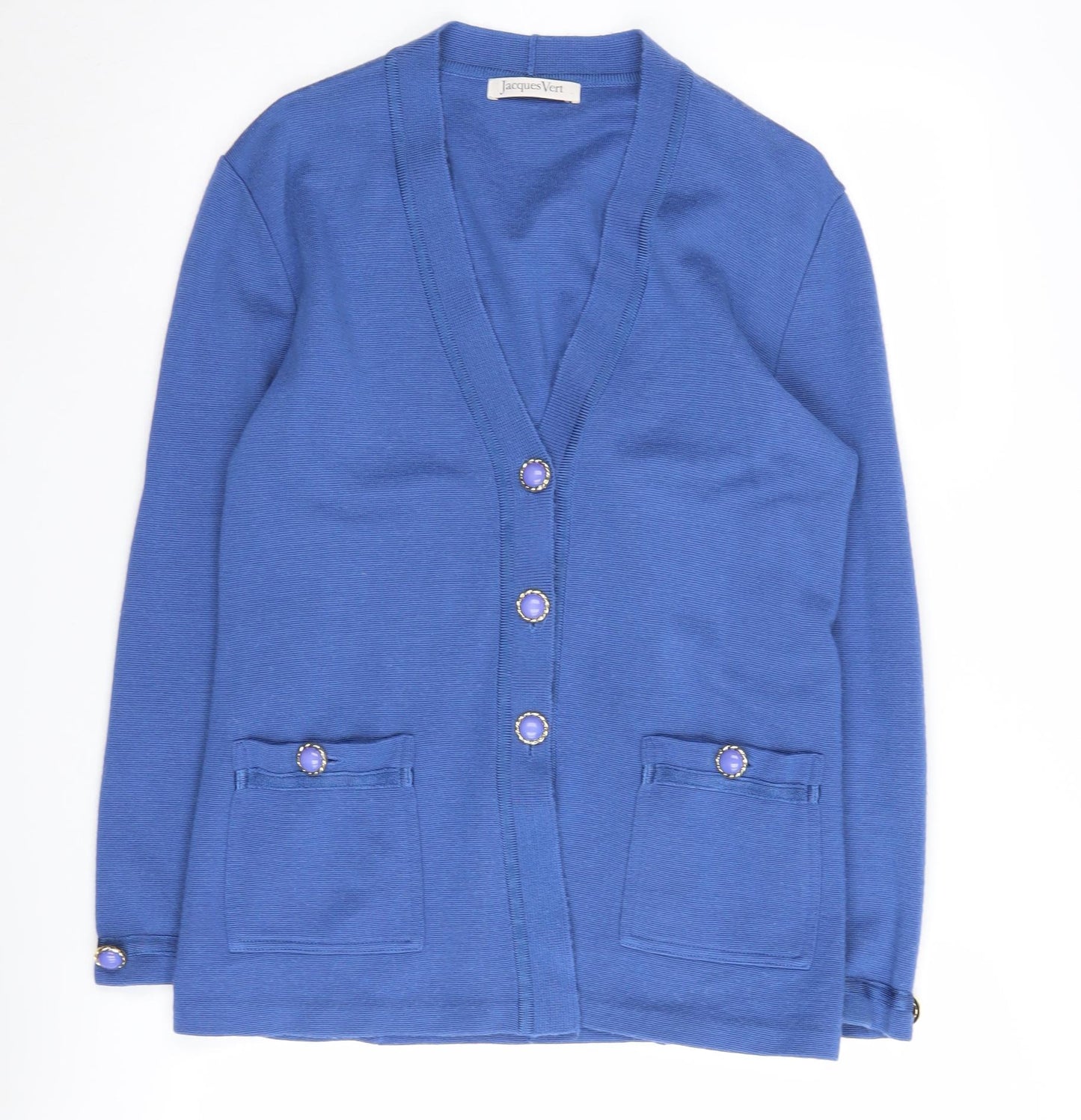 Jacques Vert Women's Blue Medium Cardigan, V-Neck, Long Sleeve