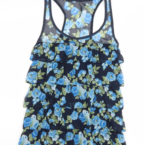Abercrombie & Fitch Women's Blue Floral Tank Top