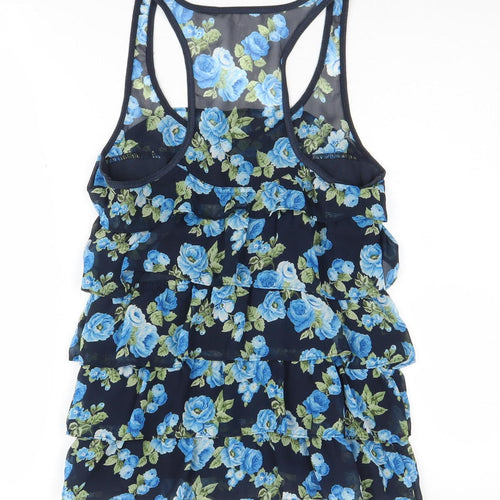 Abercrombie & Fitch Women's Blue Floral Tank Top