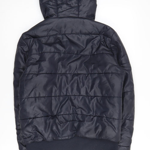 Superdry Women's Black Puffer Jacket M Hooded Casual