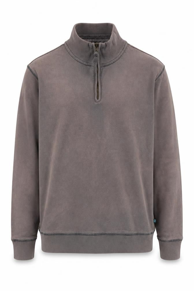 Front view of Boden Men's Grey Cotton 1/4 Zip Sweatshirt M
