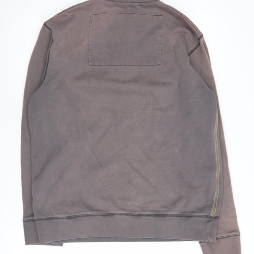 Boden Men's Grey Cotton 1/4 Zip Sweatshirt M