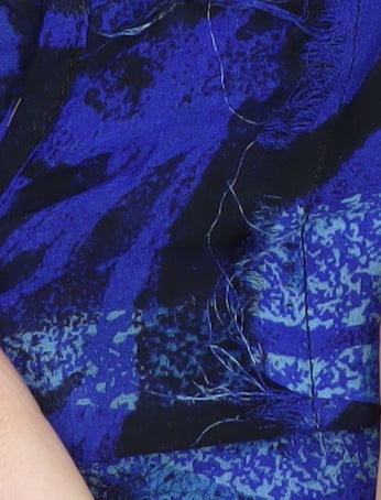 Whistles Women's Blue Abstract Silk Dress, Size 12