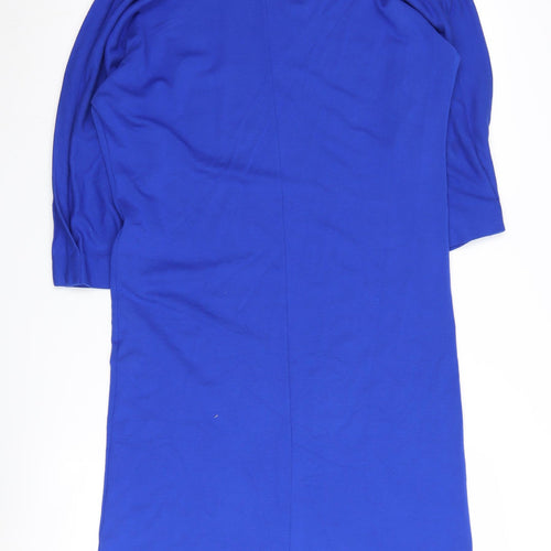 Jaeger Women's Blue 3/4 Sleeve Boat Neck Dress