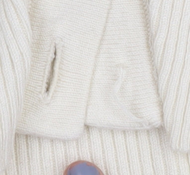 Jacqueline de Yong Women's Ivory V-Neck Cardigan L