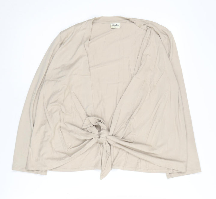 Viyella Women's Beige Wrap Jumper M Long Sleeve