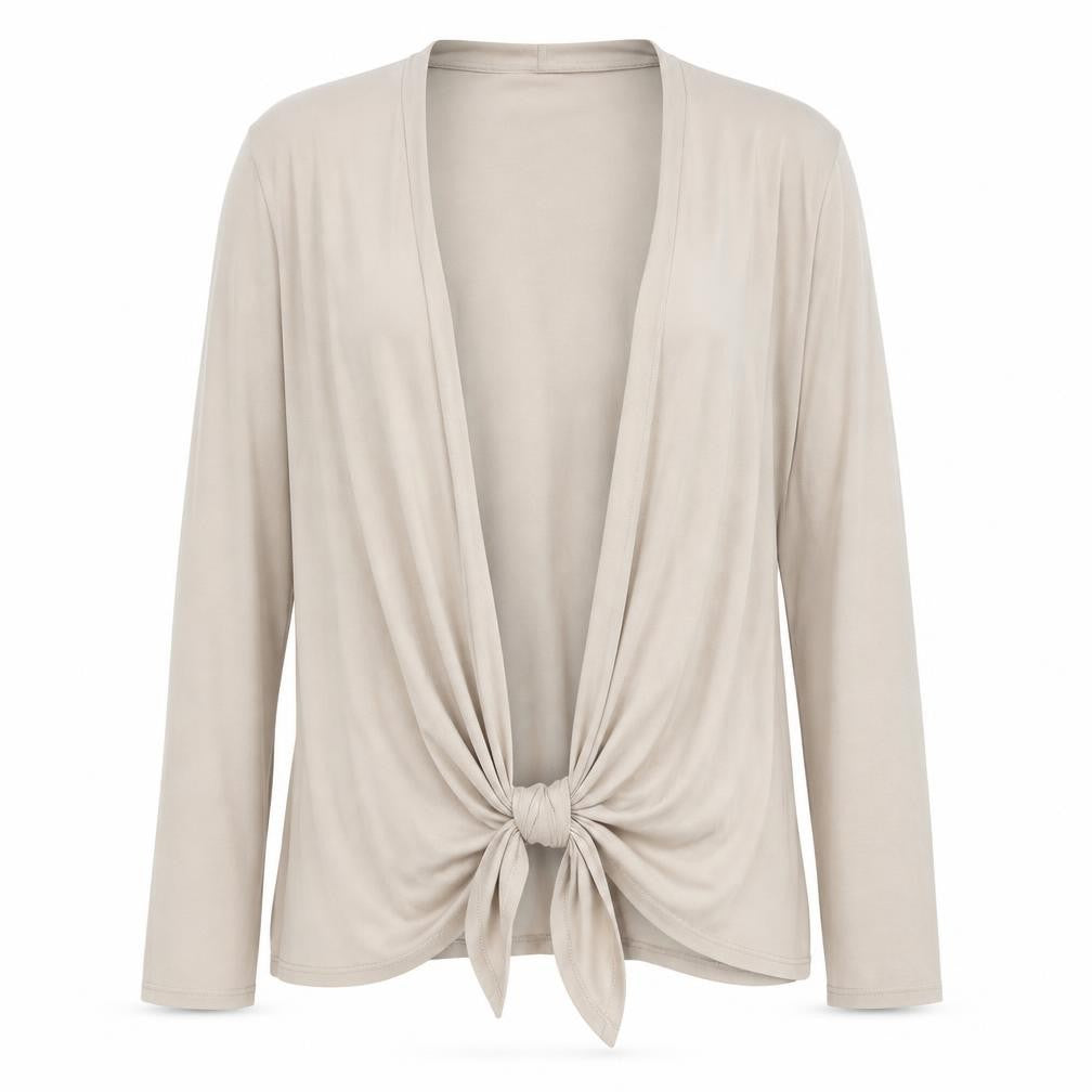 Front view of Viyella Women's Beige Wrap Jumper M Long Sleeve
