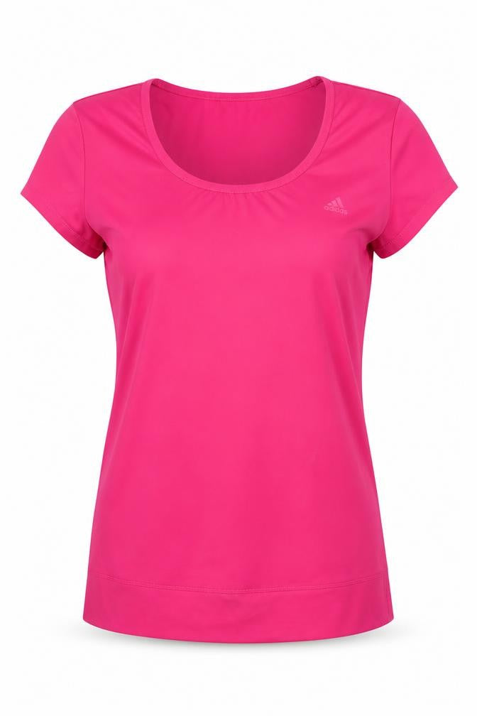 Front view of Adidas Women's Pink Short Sleeve T-Shirt M