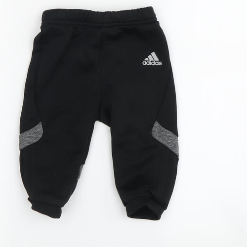 Adidas Unisex Baby Black Jogger Trousers 9-12 Months