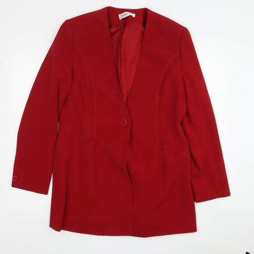 Jacques Vert Women's Red Long Sleeve Coat Size 12