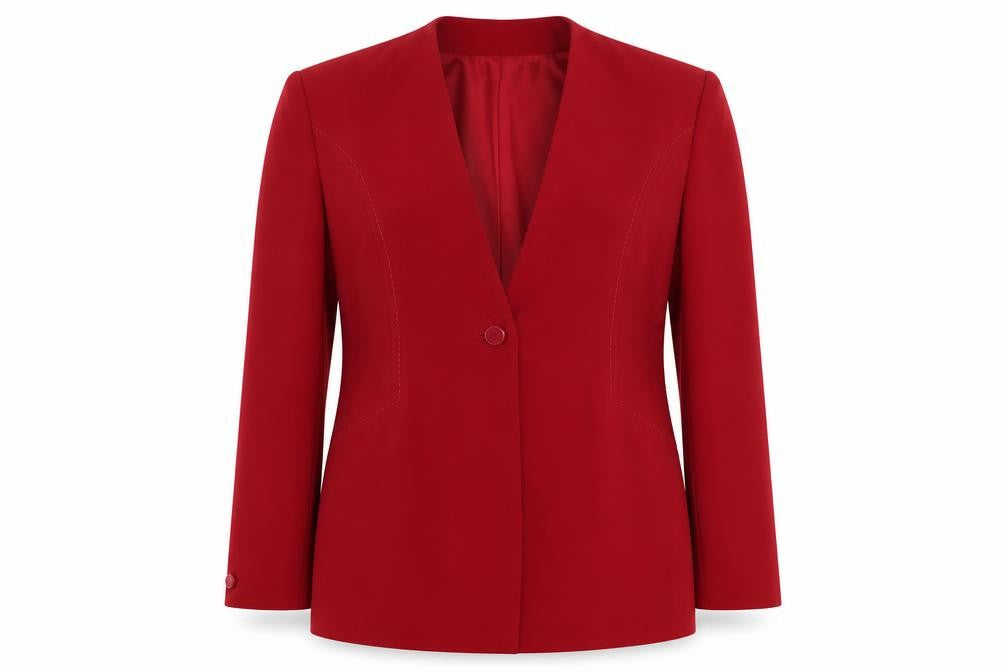 Front view of Jacques Vert Women's Red Long Sleeve Coat, size 12