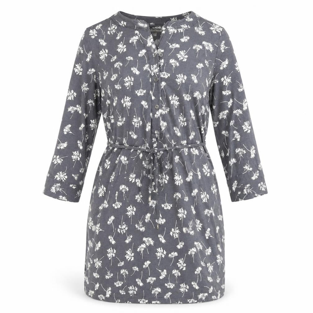 Laura Ashley Grey Floral Shirt Dress - Size 12