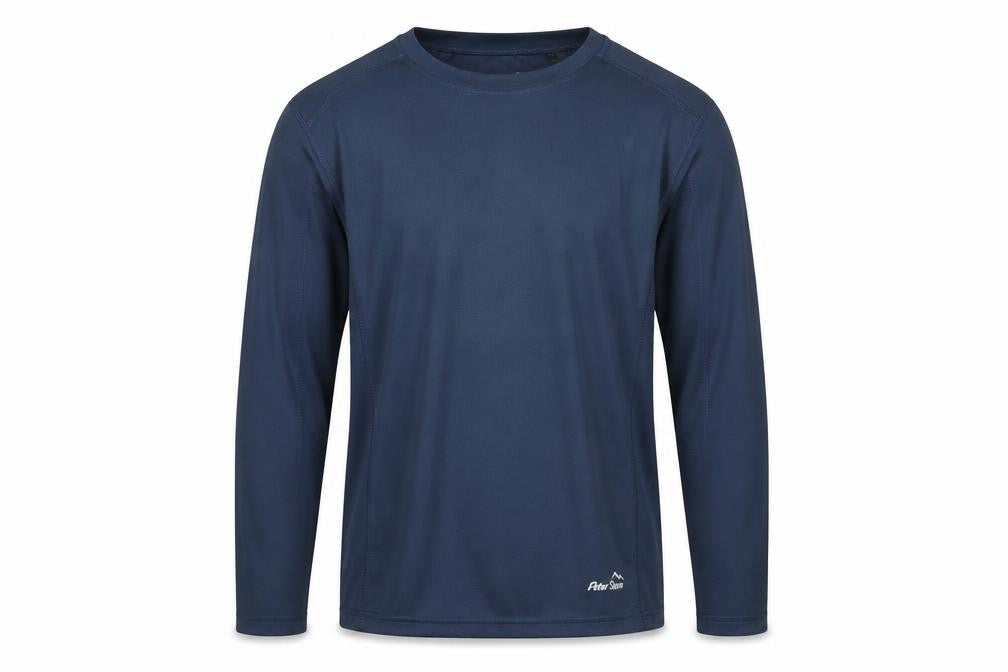 Front view of Peter Storm women’s blue long sleeve activewear t-shirt, size UK 14