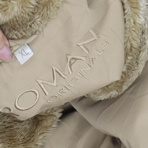 Roman Originals Women's Beige Coat XL Classic Overcoat