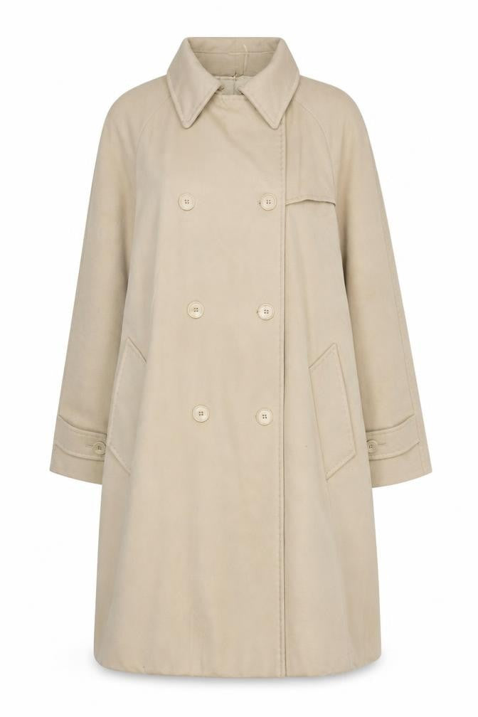 Front view of i BLUES Women's Beige Wool Overcoat, size 40