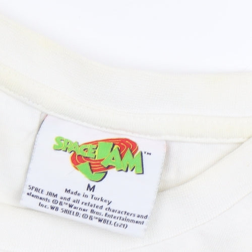 Space Jam Unisex White M T-Shirt - Cartoon Casual