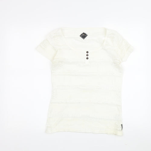 Blanc du Nil Women's White T-Shirt, Scoop Neck, Size M