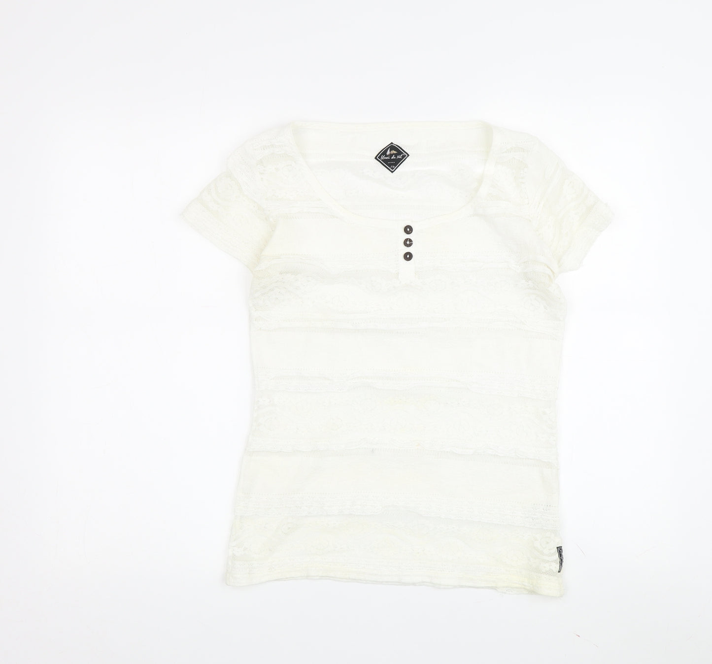 Blanc du Nil Women's White T-Shirt, Scoop Neck, Size M