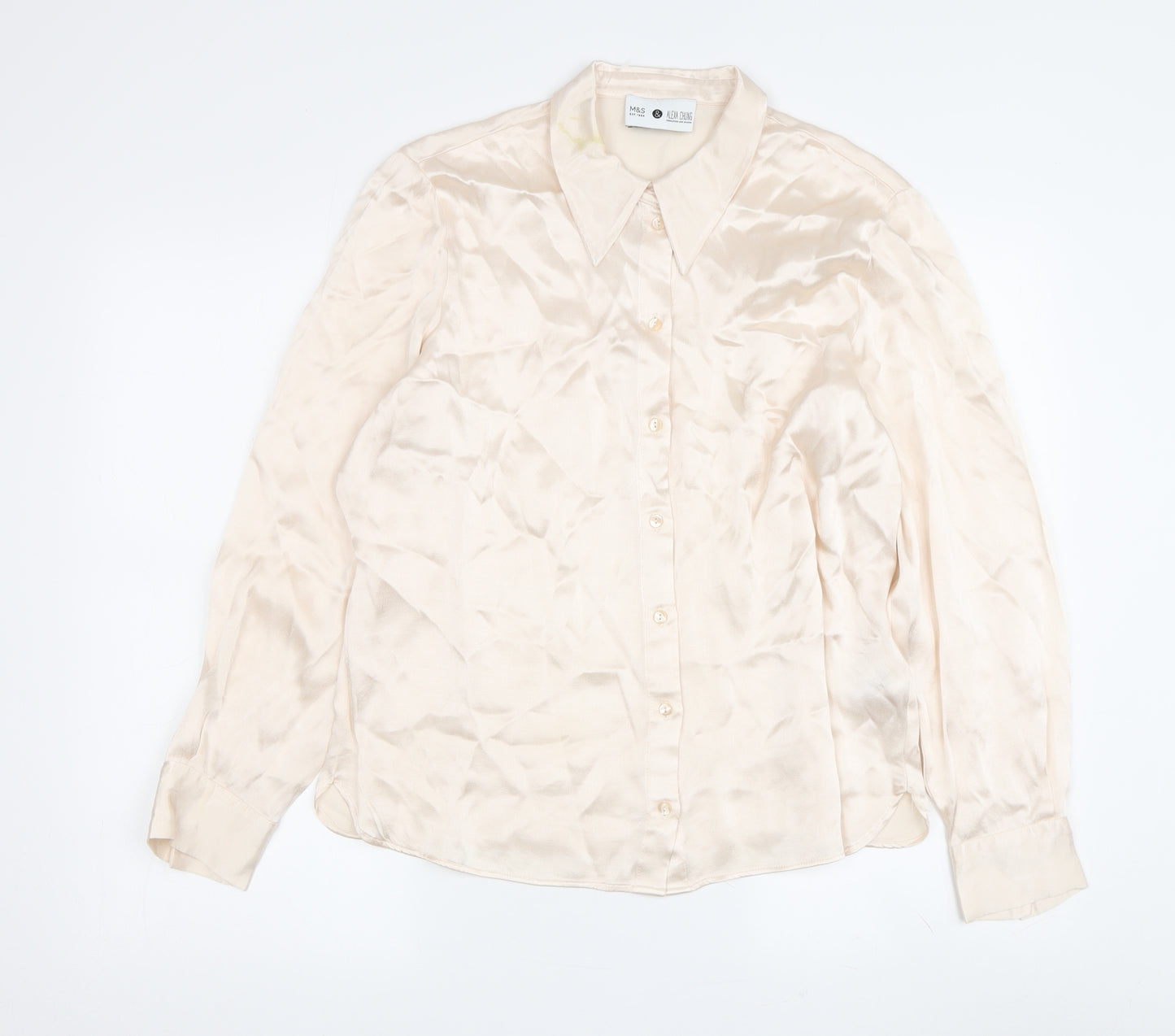 Marks and Spencer Women's Ivory Button-Up Shirt 14
