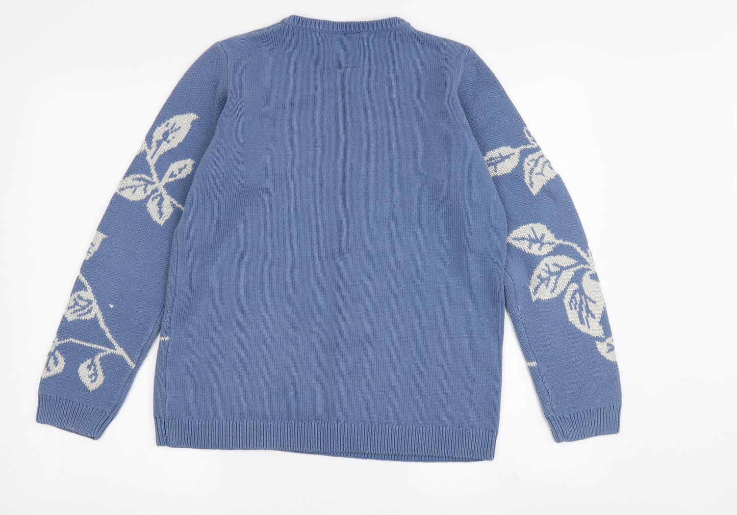 Country Rose Women's Blue Floral Embroidered Jumper Size 8