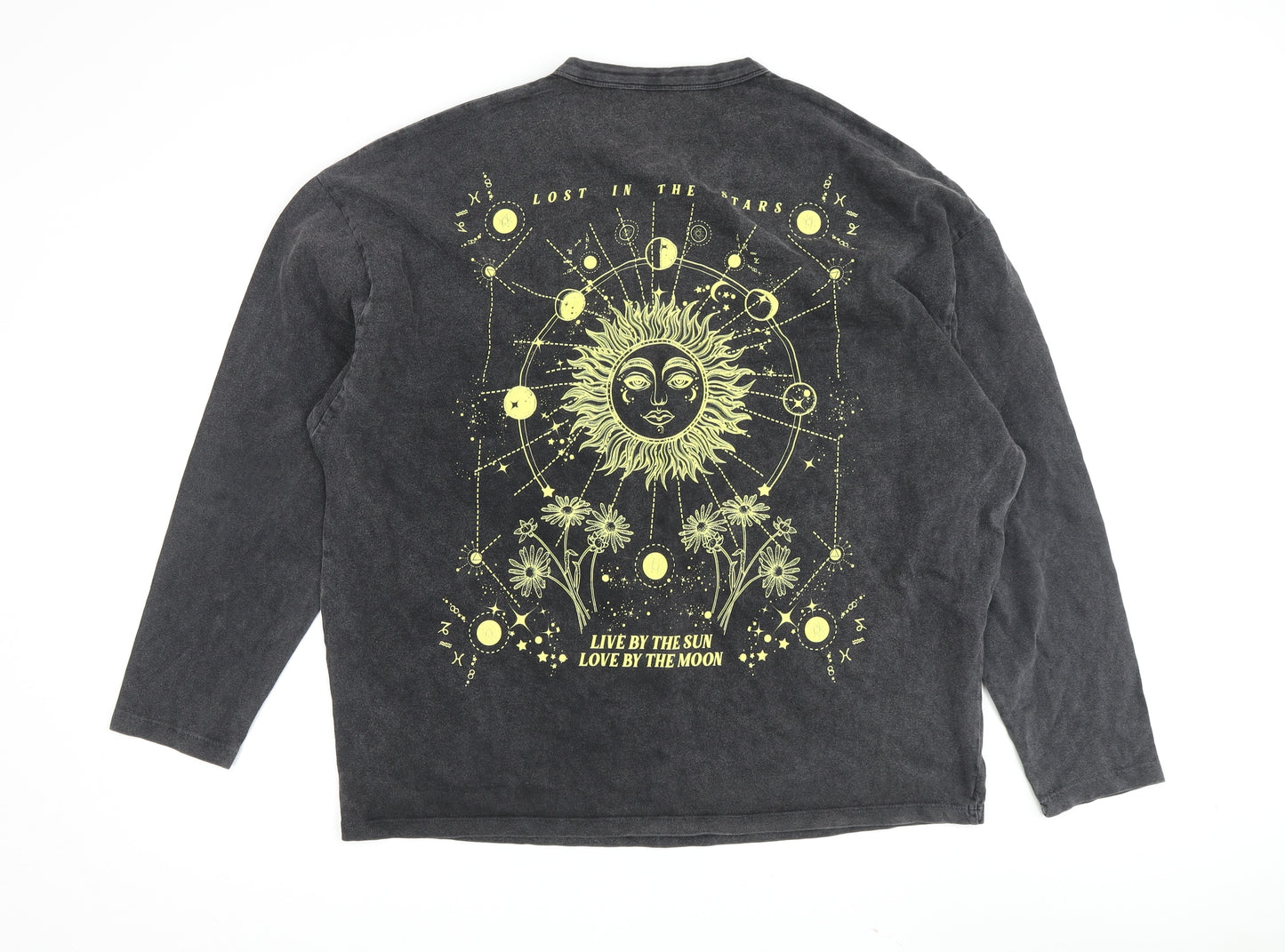 ASOS Men's Black Graphic Long Sleeve T-Shirt M