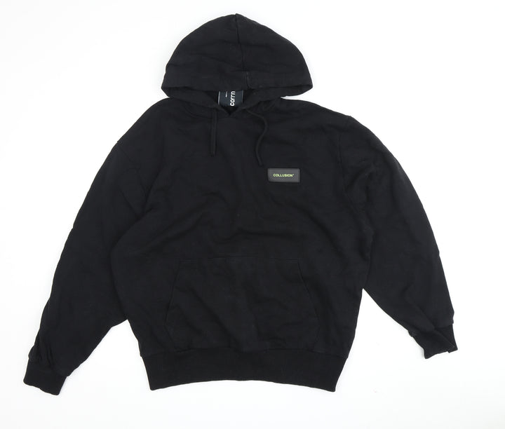 Collusion Men's Black Pullover Hoodie M with Logo