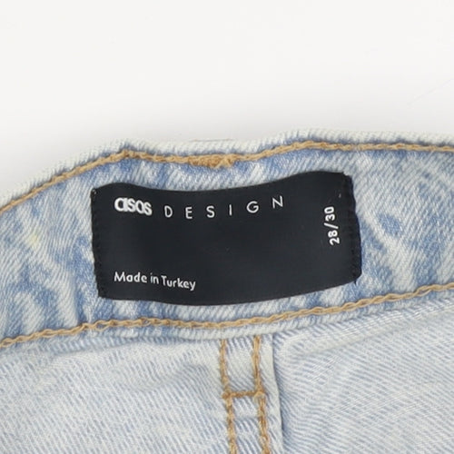 ASOS DESIGN Women's Blue Denim Cut-Off Shorts, Size 28