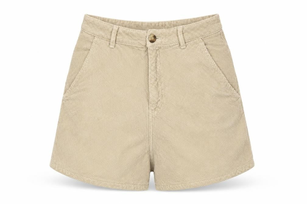 Front view of Zara Women's Beige Chino Shorts, size 7