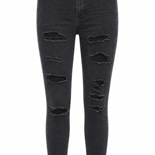 Topshop Women's Black High-Rise Skinny Distressed Jeans