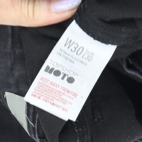 Topshop Women's Black High-Rise Skinny Distressed Jeans