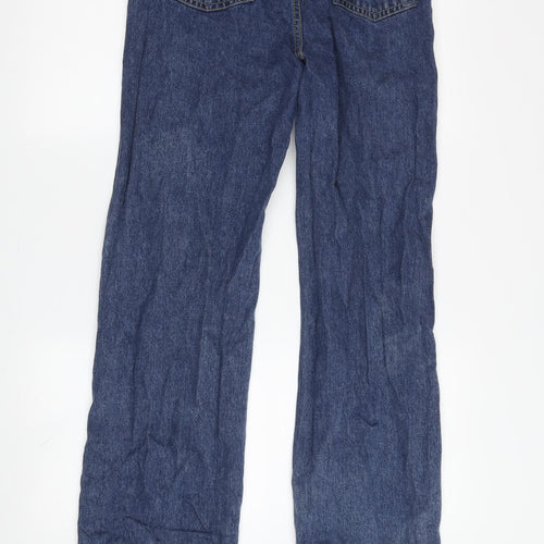 Boohoo Women’s Blue Distressed Jeans, Size 12, Regular Fit