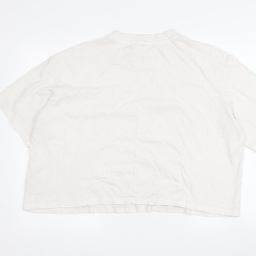 Adidas Women's White 2XL Relaxed Fit T-Shirt