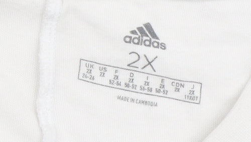 Adidas Women's White 2XL Relaxed Fit T-Shirt