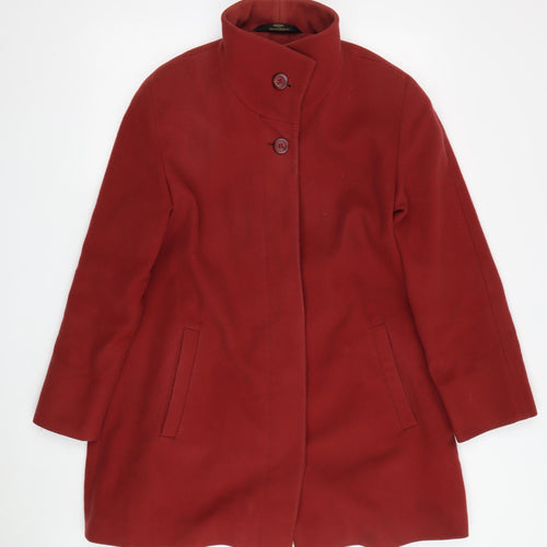 Marks and Spencer Red Wool Blend Women's Mid Overcoat Size 12