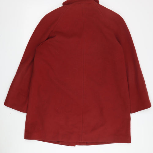 Marks and Spencer Red Wool Blend Women's Mid Overcoat Size 12