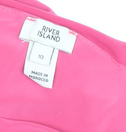 River Island Pink Bodycon Dress Women Size 10 Party