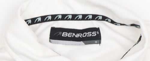 Benross Unisex Blue White Striped Polo Shirt, Size 10