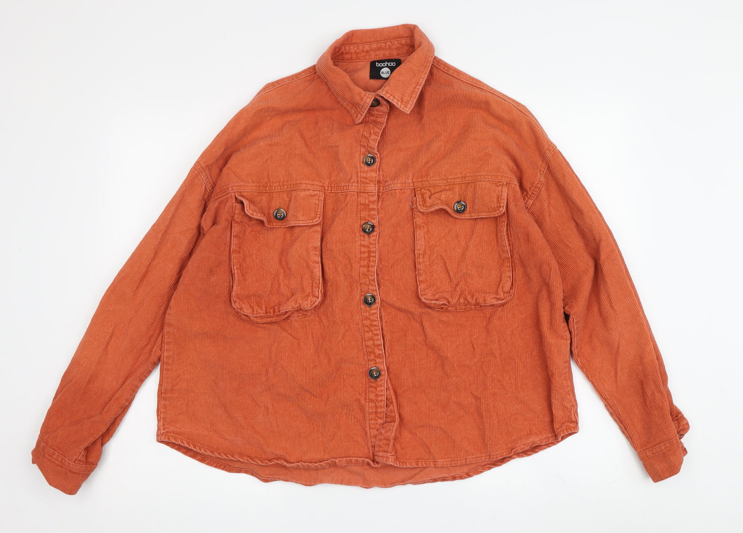 Boohoo Women’s Orange Corduroy Jacket Size 10