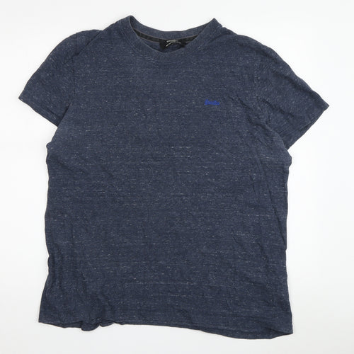 Superdry Men's Blue XL T-Shirt Crew Neck Logo