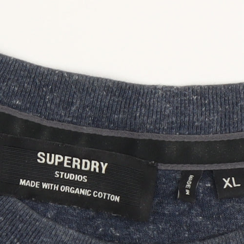 Superdry Men's Blue XL T-Shirt Crew Neck Logo