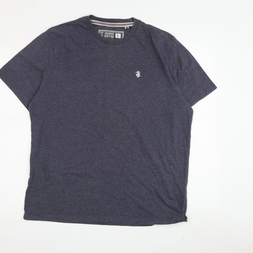 St George by Duffer Men's Blue T-Shirt L Solid