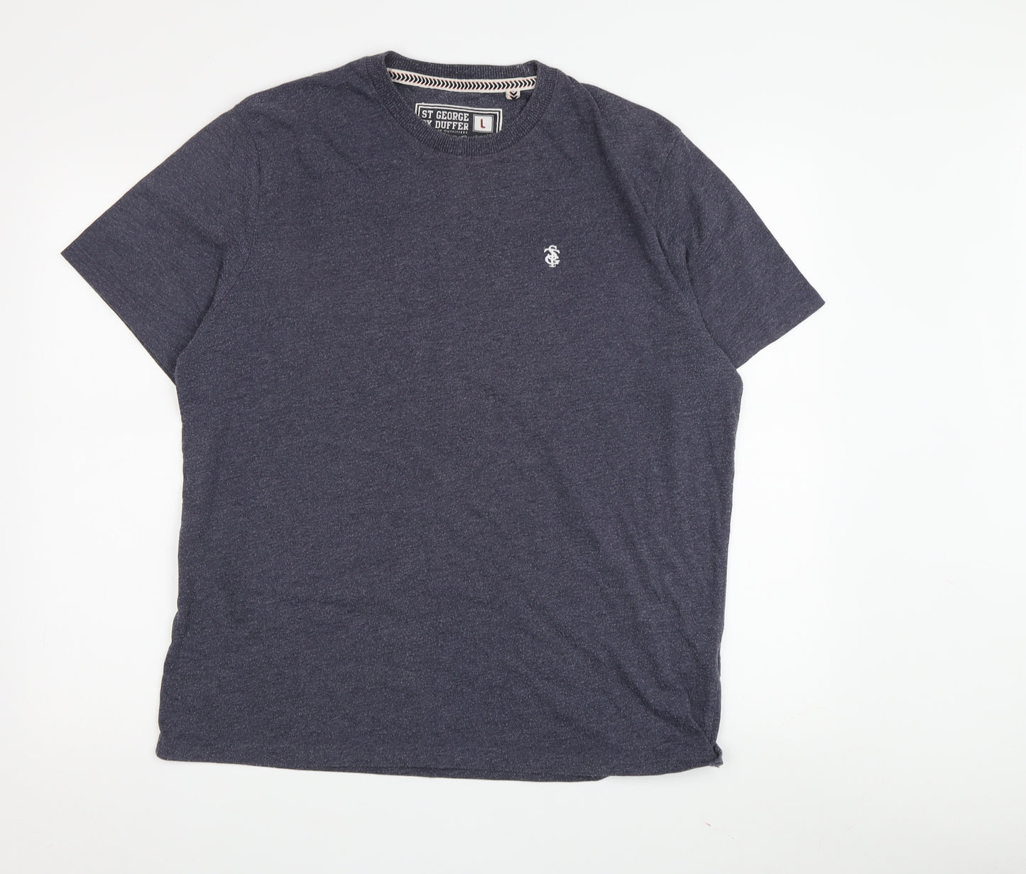 St George by Duffer Men's Blue T-Shirt L Solid