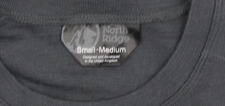 North Ridge Men's Grey Merino Wool S T-Shirt