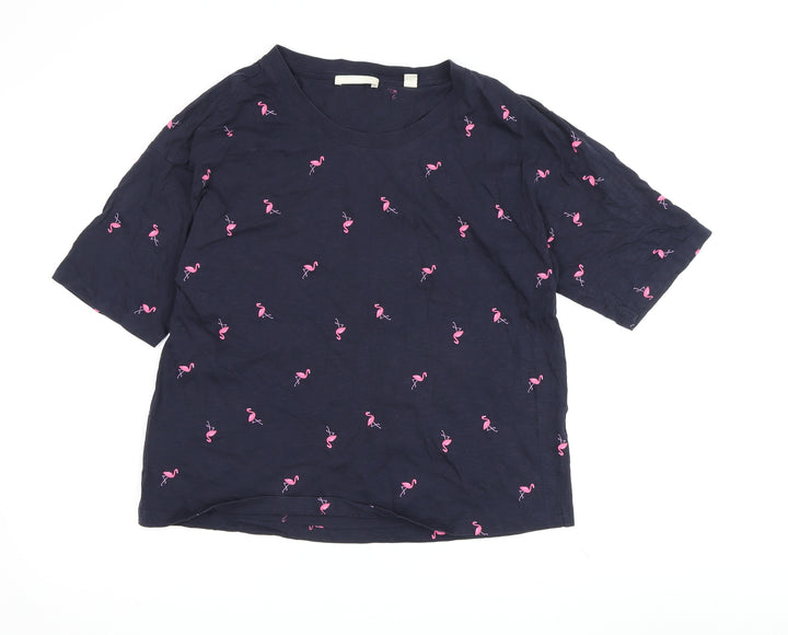 Esprit Women's Blue Animal Print L Basic T-Shirt