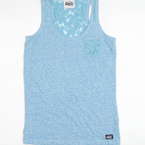 SuperDry Women's Blue Lace Tank Top Size S, Summer
